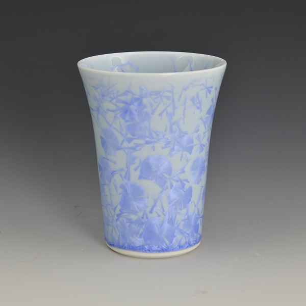 フリーカップ コーヒーカップ 湯呑 ビアカップ 茶碗 おしゃれ 京焼 清水焼 磁器製 フリーカップ 花結晶（青） はなけっしょう あお 日本製 高級 プレゼント 人気 和食器 可愛い