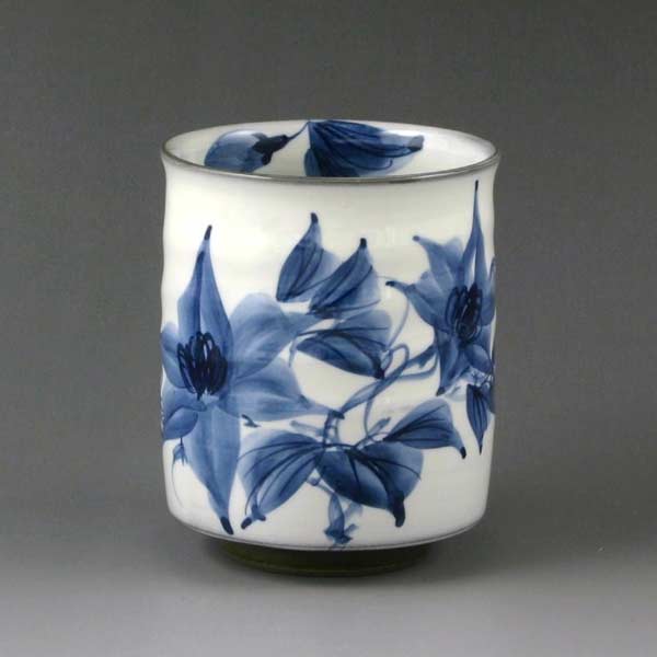 乐天商城 - 湯呑み 湯のみ 湯飲み 京焼 清水焼 湯呑み茶碗 陶器製 日本製 器 一ケ湯呑 染付椿 そめつけつばき おしゃれ 高級 プレゼント 人気 和食器