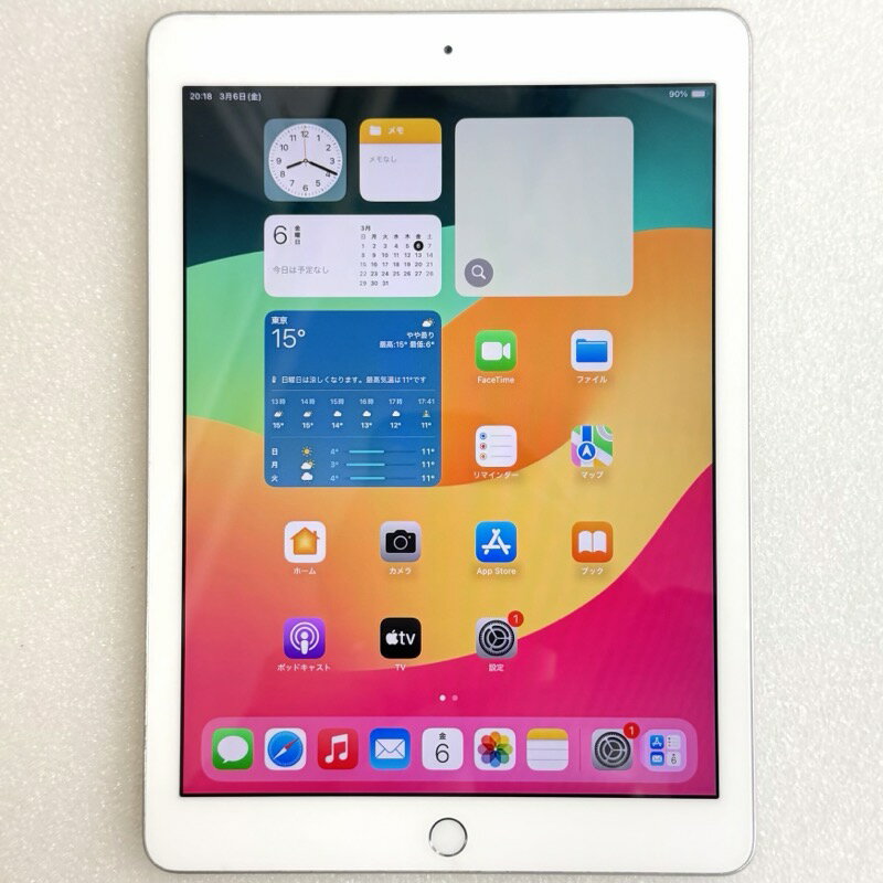 【中古】 Apple iPad 第6世代 Wi-Fi シルバー 32GB / A1893 ★セール特価品★ MR7G2J/A CPUA10 / 2.3GHz メモリ2GB SSD32GB OSiOS 17