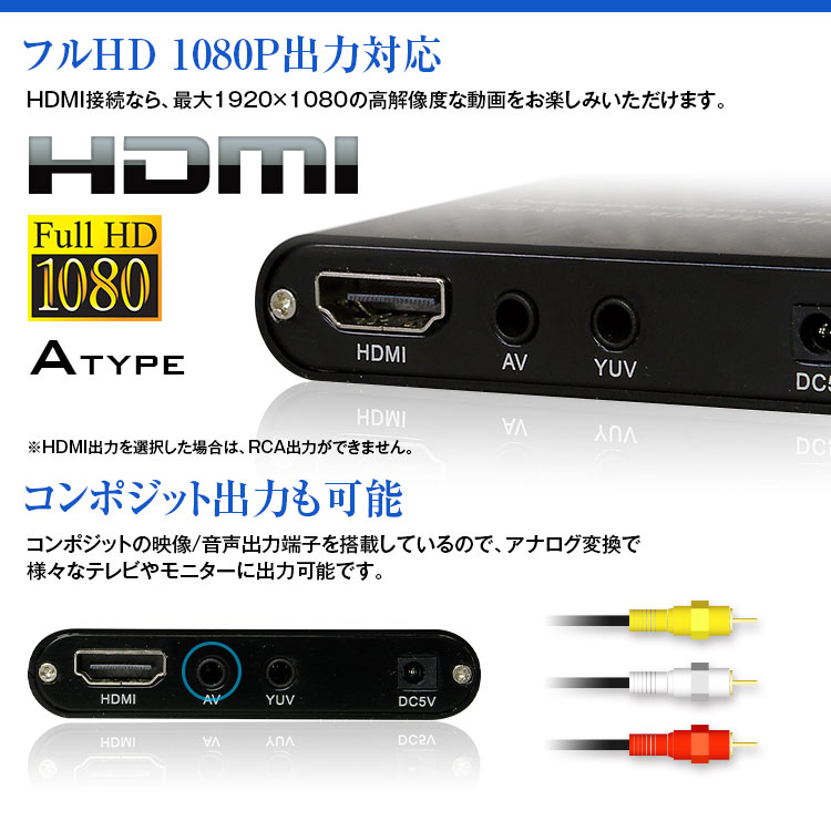 クーポン発行中！ マルチ メディアプレーヤー 車載用 HDMI フルHD ISO対応 純正モニター シガーアダプター 動画再生 SD USB 様々なファイルに対応 ISO AVI MP 【あす楽対応】