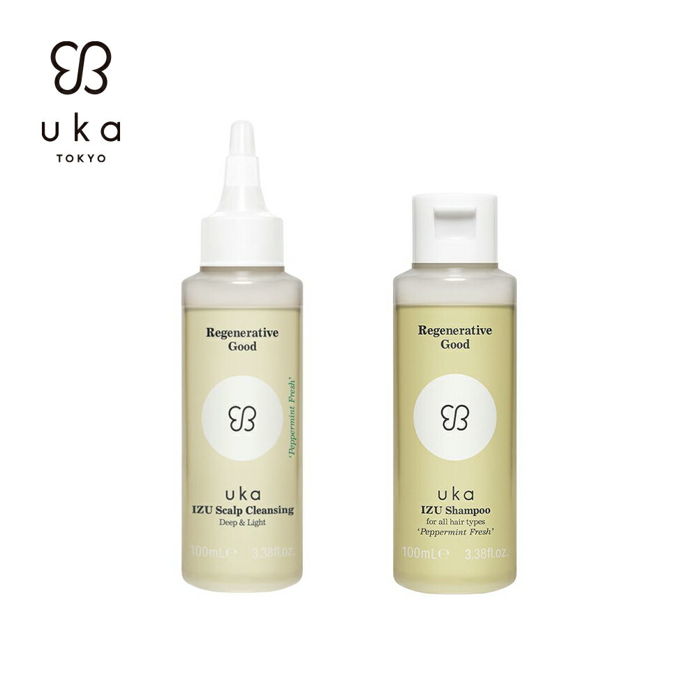 Rakuten - 【uka公式】ペパーミントフレッシュ トライセット / イズ スカルプクレンジング ディープ＆ライト ペパーミント 100mL ボトル イズ シャンプー フォー オールヘアタイプ ペパーミントフレッシュ 100mL ボトル ダメージ 潤い 皮脂 頭皮環境 クロモジ くろもじ