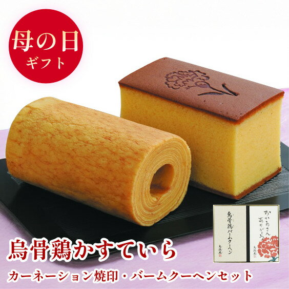 母の日ギフト【4/24（金）受付迄は送料無料】【5/7～10お届け】烏骨鶏かすていら【カーネーション ...