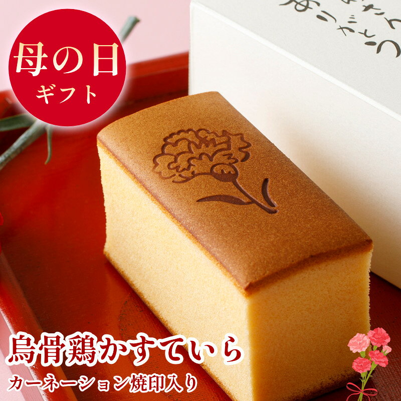 母の日ギフト【5/7～10お届け】烏骨鶏かすていら（カーネーション）【うけいあん】
