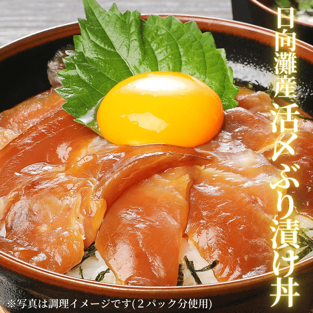 海鮮丼 ブリ 漬け 寒ブリ バレンタイン 母の日 父の日 敬老の日 ギフト おつまみ 海鮮 切るだけ◆＜日向灘ぶり漬け丼お試しパック2食セット（冷凍専用）＞のサムネイル