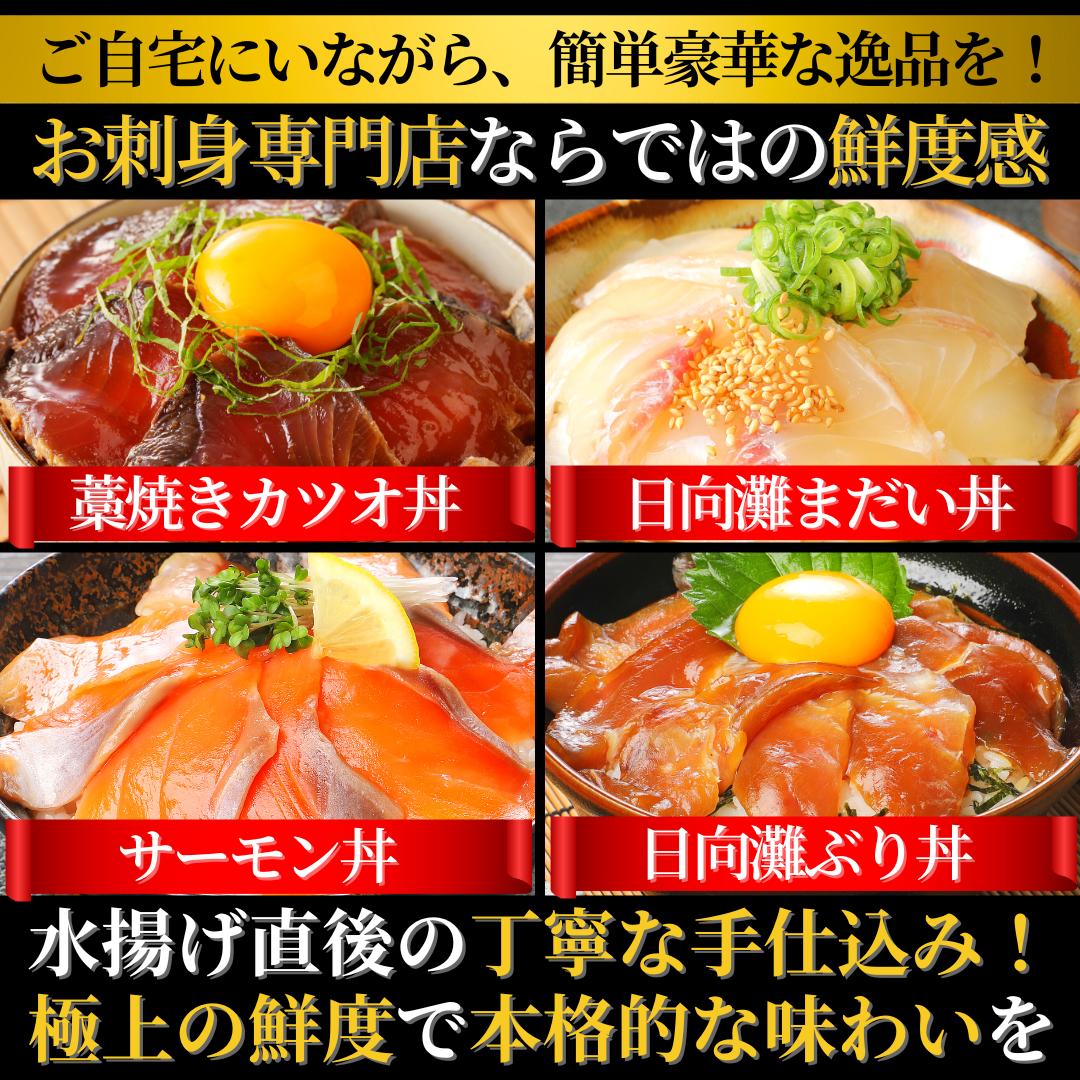 海鮮丼 セット 詰め合わせ 海鮮 プレゼント ブリ カツオ 真鯛 まだい サーモン ギフト＜★藁焼きカツオ入り★海鮮丼8食セット（冷凍専用）／ブリ・真鯛・カツオ・サーモン＞