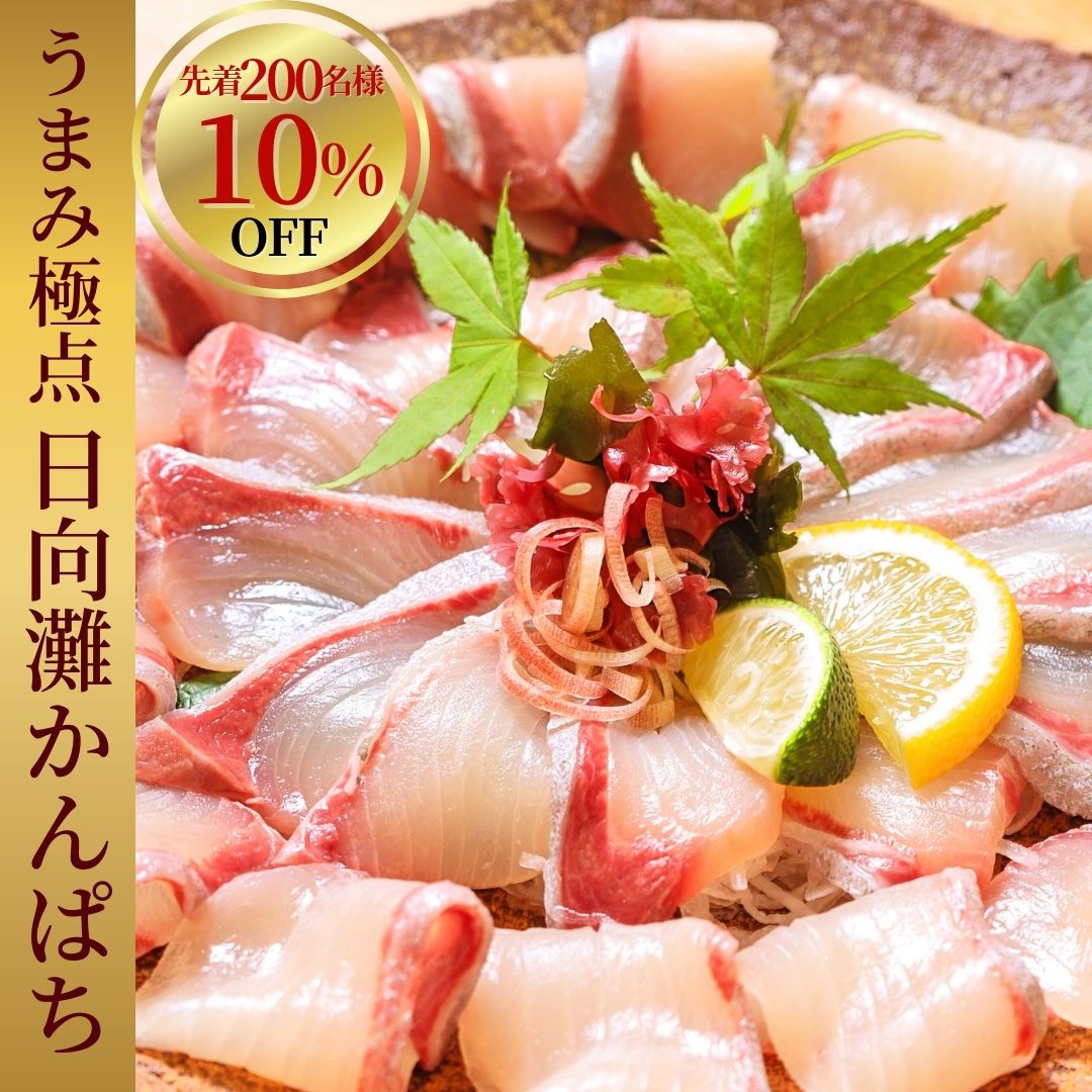 【3/15〜先着200名！全品10％OFFクーポン進呈】かんぱち 刺身 柵 刺身冷蔵 盛り合わせ しゃぶしゃぶ ギフト 贈答用 おつまみセット 海鮮 切るだけ 産地直送 九州 宮崎県＜日向灘かんぱち うまみ極点製法 半身分ロイン（柵）＞