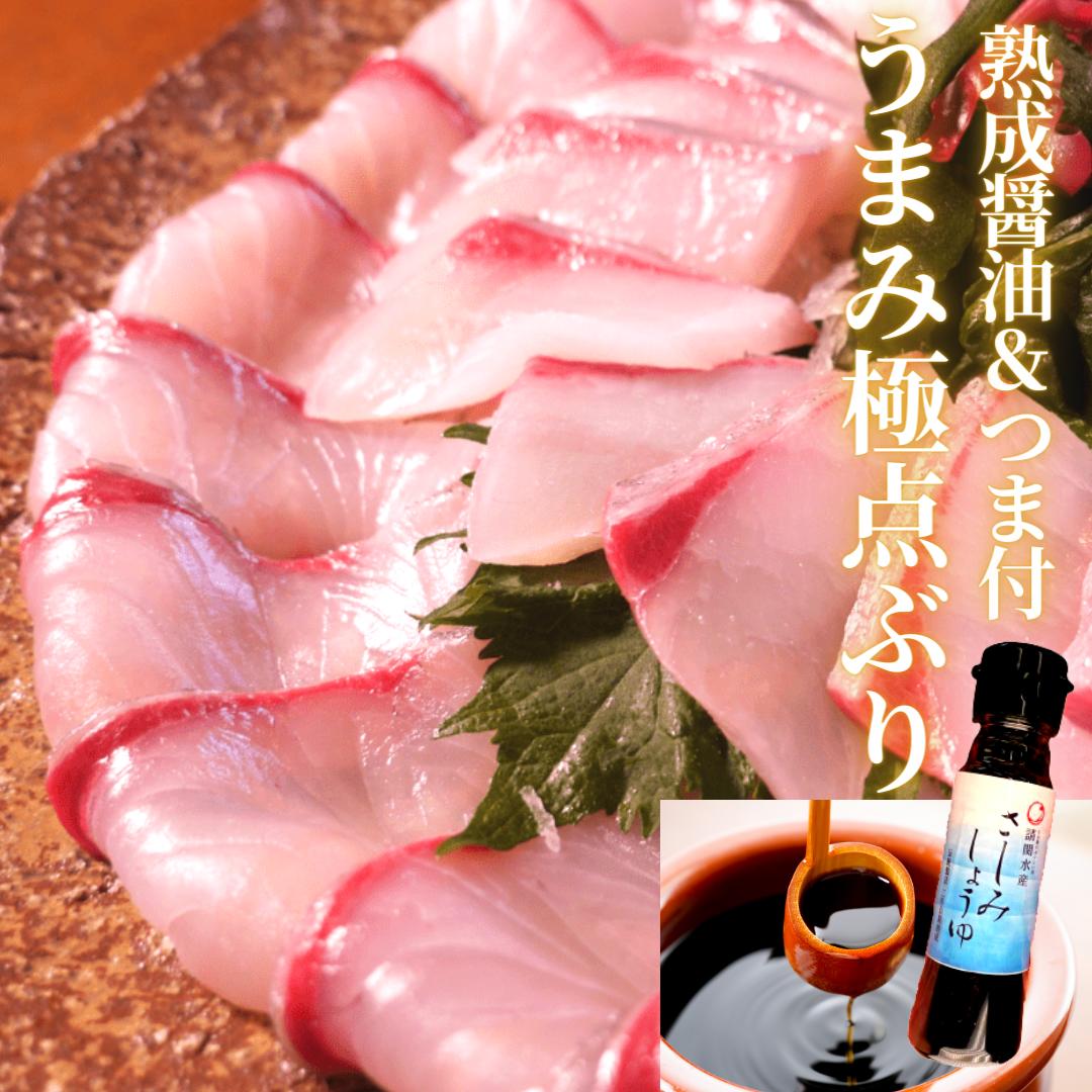 刺身 ブリ 醤油&つま付 さく お刺身 刺し身 さしみ お取り寄せ お取りせグルメ グルメ ブリしゃぶ ぶり 鰤 海鮮 ハマチ◆〈うまみ極点ぶり約1.2kg 特選醤油と新鮮つま付〉