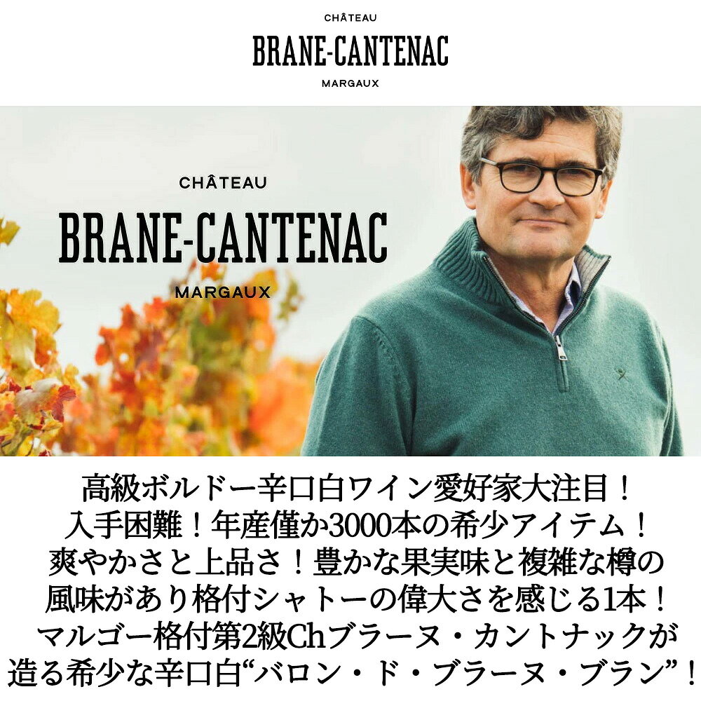 バロン ド ブラーヌ ブラン 2023 AOCボルドー ブラン マルゴー格付第2級シャトー ブラーヌ カントナックが造る 辛口 白ワイン ukigoods-10030682 愛あるしんちゃんショップ サンプル画像2