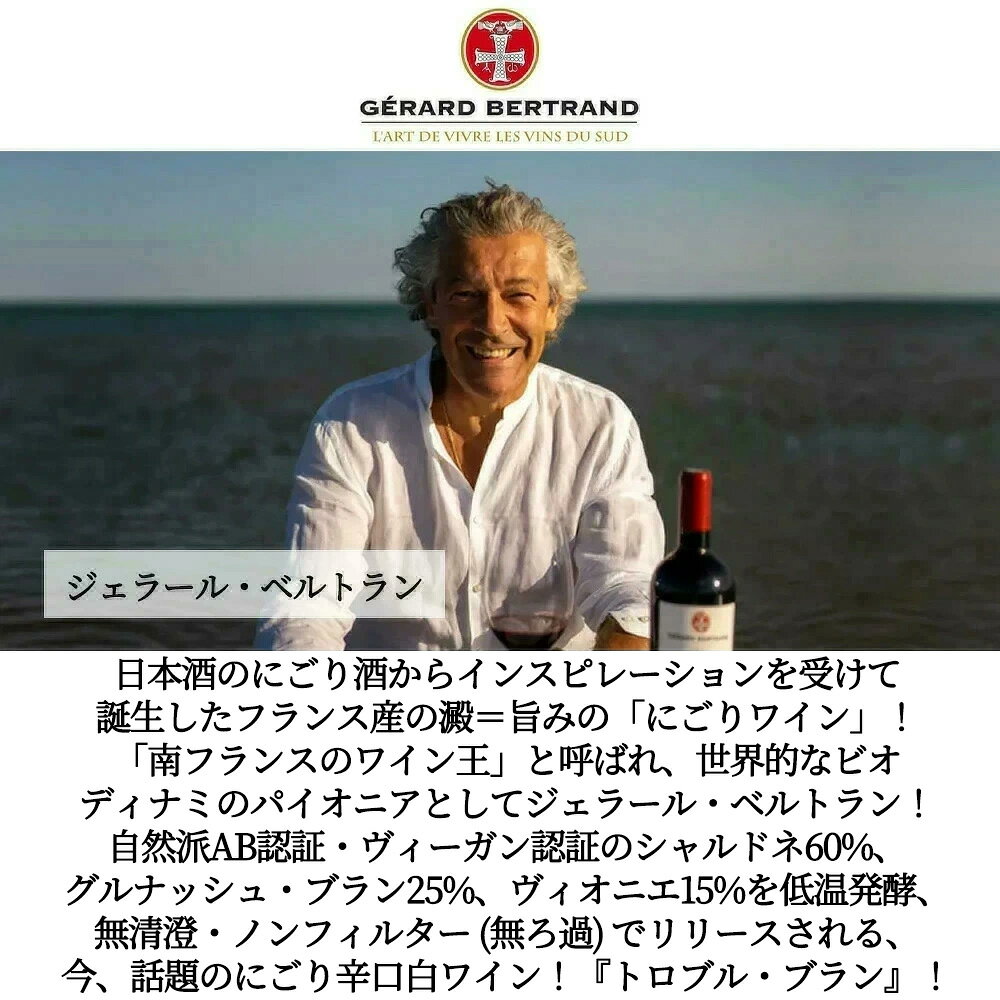 ジェラール ベルトラン トロブル ブラン 2024 ジェラール ベルトラン ヴァン ド フランス 「にごりワイン」 自然派 オーガニック 白 辛口 ukigoods-10031277 愛あるしんちゃんショップ サンプル画像3