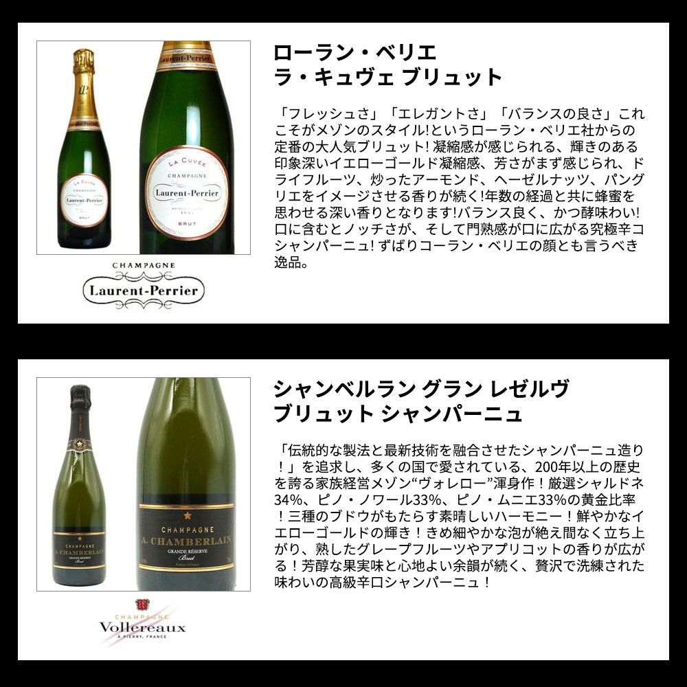 【送料無料】うきうき高級辛口有名メゾン シャンパーニュ 究極飲み比べ豪華スペシャル3本セット [Bセット] ワインセット ukigoods-10022829 愛あるしんちゃんショップ サンプル画像3