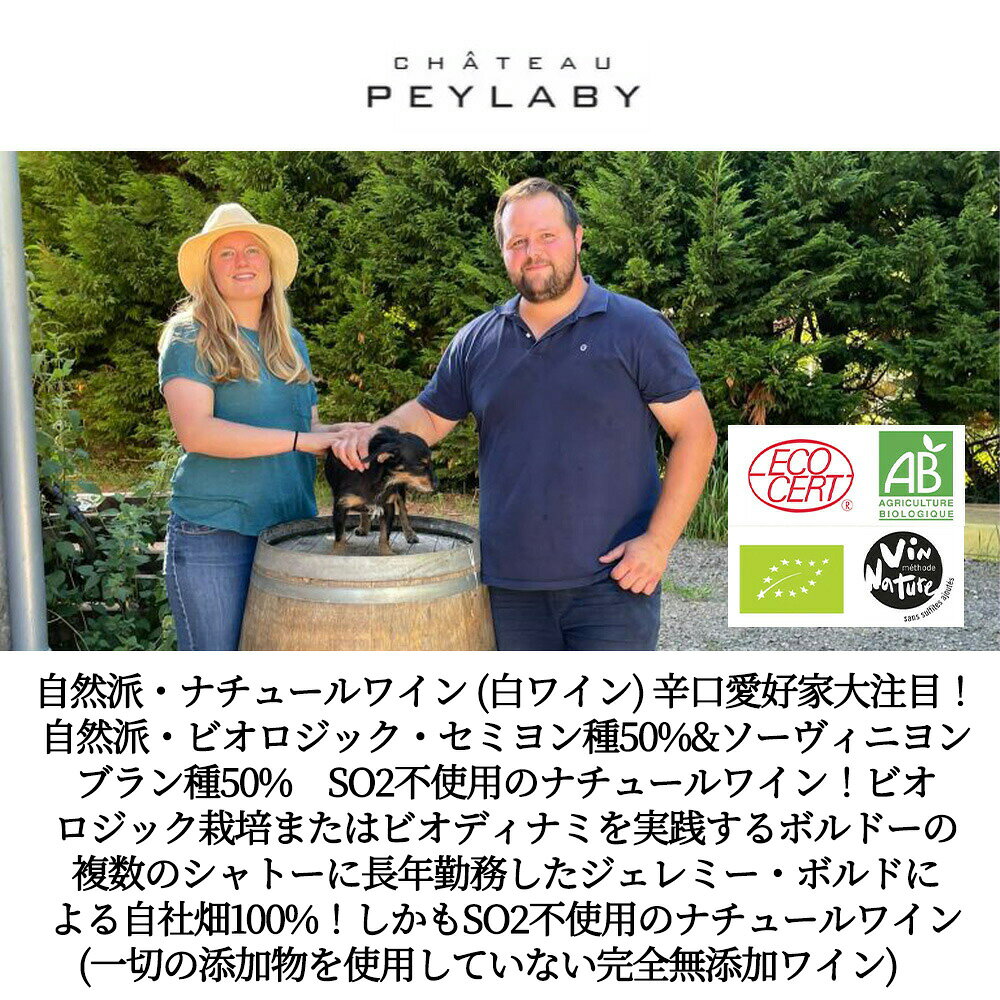 ブリュム ド ペイラビィ ブラン NV(2024) シャトー ペイラビィ元詰 (ジェレミー ボルド家) VDF(ヴァン ド フランス) 自然派 ukigoods-10029481 愛あるしんちゃんショップ サンプル画像3