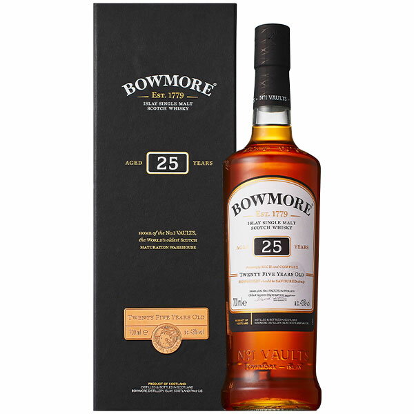 【正規品 箱入】ボウモア 25年 アイラ シングル モルト スコッチ ウイスキー 700ml 43％BOWMORE AGED [25] YEARS SINGLE ISLAY MALT WHISKY 700ml 43%