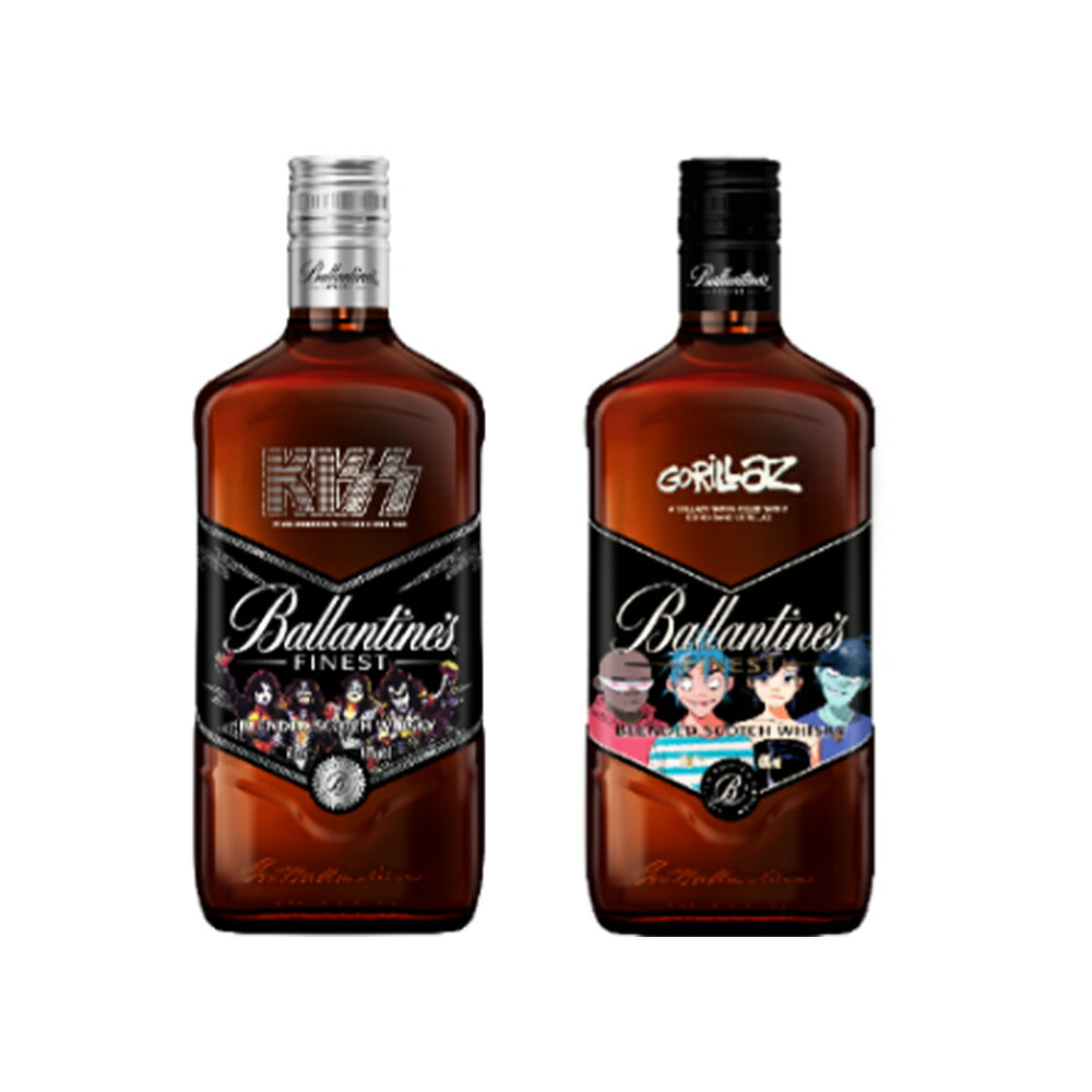 【正規品】バランタイン ファイネスト アーティストボトル2種セット(キッス＆ゴリラズラベル) ブレンデット スコッチ ウイスキー 700ml 40％のサムネイル
