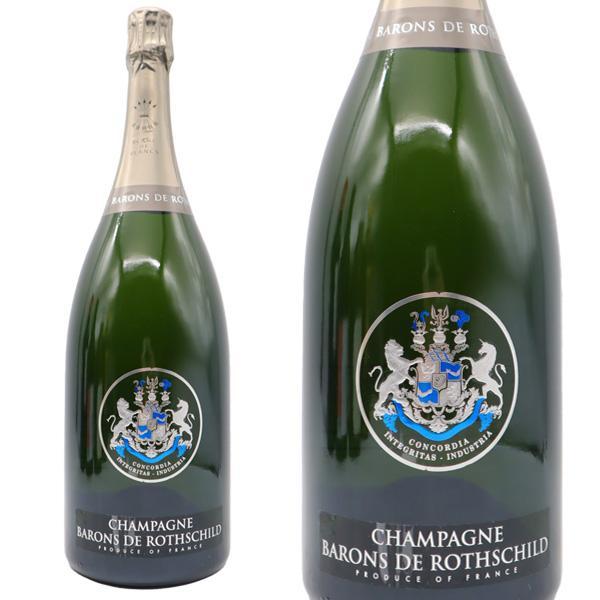 &nbsp; ■ワイン名 【大型サイズ】シャンパーニュ・バロン・ド・ロスチャイルド・ブラン・ド・ブラン・ブリュット・大型マグナムサイズ・1500ml・1.5L・AOCシャンパーニュ・正規品 ■英語表記 Champagne Baron de Rothschild Blanc de Blancs Brut AOC Champagne Mg Size ■商品番号 0103004012694 ■ワインについて 入手困難！高級シャンパーニュ愛好家大注目！高級ブラン・ド・ブラン・シャンパン愛好家大注目！貴重な大型マグナムサイズ(1500ml)！世界的に高名なボルドーの3つのロスチャイルド家が総力を尽くして造る、至高のプレスティージュ・シャンパーニュ！バロン・ド・ロスチャイルド家250年の栄華を象徴する特別なシャンパーニュの10周年を記念して、ムートン・ロスチャイルド、ラフィット・ロスチャイルド、シャトー・クラークを所有するファミリー(シャトー・ムートン・ロスチャイルドを所有するバロン・フィリップ・ド・ロスチャイルドをはじめとする、三社のロスチャイルドファミリー)が、一家のこれまでの功績とロスチャイルド家の精神的価値を代表するシンボルとして手掛けるシャンパーニュ、バロン・ド・ロスチャイルド！リリース直後から世界的なワイン評価誌でも高評価を獲得し、人気漫画「神の雫」にも登場するほど高い注目を浴びています！このバロン・ド・ロスチャイルド・ブラン・ド・ブランは、良質なシャルドネを産するコート・デ・ブランの、アヴィーズ、クラマン、ル・メニル・シュール・オジェ、オジェの畑のブドウを使用しています！土壌は太陽熱の蓄積・発散の効率がよい石灰岩質！石灰岩質土壌は水はけがよい特性に加え、雨季には適度に湿度を保ち、夏期の干ばつを防ぐ効果があります！手摘みで収穫されたブドウは圧搾後、一次発酵！ブレンドには40％のリザーヴワインを贅沢に使用し、最低でも4年間瓶内で熟成を行います！ドザ—ジュ(補糖)は約6gと低めに行い、澱引き後さらに6〜9ヵ月熟成！ジェームス・サックリング91点！ヴィノス誌92点！ワインエンスージアスト誌92点！ワインスペクテーター誌90点！澄んだ緑金色！シャルドネ特有の、エキゾティックな白系果実のアロマが香ります！口に含むと非常に長く続く泡が印象的です！初めはクリーンで緻密な印象、後半にはシルキーなフルーツのフィネスが表れ、フレッシュさとエレガンスのバランスが絶妙です！エレガントでスマートなスタイルで、ぜひお食事と一緒にお愉しみいただきたいシャンパーニュです！どんな季節のお料理にも合いますが、ロブスターや蟹のグリルなど、特にシーフードとの相性は抜群！また、レモンのタルトなどデザートととも楽しめる究極高級ブラン・ド・ブラン・シャンパーニュ！至高のシャンパーニュが大型マグナムサイズで正規品で極少量入荷！ ■ワインのタイプ 白・辛口・シャンパーニュ ■生産者 ロスチャイルド家 ■ブドウ品種 シャルドネ100% ■生産地 フランス/シャンパーニュ/AOCシャンパーニュ　ブラン・ド・ブラン ■内容量 1500mlシャトー・ムートン・ロスチャイルドを所有する『バロン・フィリップ・ド・ロスチャイルド』、シャトー・ラフィット・ロスチャイルドを所有する『ドメーヌ・バロン・ド・ロスチャイルド』、そしてシャトー・クラーク・ロスチャイルドを所有する『バロン・エドモン・ド・ロスチャイルド』。この世界的に高名なボルドーの三社が、パートナーシップを組み、ロスチャイルド家の名を冠した、至高のシャンパーニュが誕生！ シャンパーニュ・バロン・ド・ロスチャイルドはコート・ド・ブラン地区の中でも最高の区画である特級畑を中心とし、最高の区画から選りすぐったシャルドネを高い割合で使用しています。リザーブワインを40％使用、約4年間もの長い期間熟成させてはじめて世にでる丁寧な製法。各シャトーの公式晩餐会でも振る舞われます。著名なボルドーワインを生み出すロスチャイルド家が新天地シャンパーニュ地方で生みだす、至高のシャンパーニュをぜひお試し下さい。 ラベルには、5人の兄弟の団結のシンボルとされる5本の矢で有名なロスチャイルド家の紋章の盾（=ロスチャイルド）の部分が用いられています。下の文字は、ロスチャイルド家のモットーである“Concordia，Integritas,Industria”（調和、誠実、勤勉）という名が入っています。 【大型マグナムサイズ】シャンパーニュ バロン ド ロスチャイルド ブラン ド ブラン ブリュット 1500ml 1.5L AOCシャンパーニュ 正規品 ■ぶどう品種：シャルドネ100% ■ドザ—ジュ：約6g ■土壌：石灰岩質土壌 ■収穫：手摘み100％ 貴重な大型マグナムサイズ(1500ml)！世界的に高名なボルドーの3つのロスチャイルド家が総力を尽くして造る、至高のプレスティージュ・シャンパーニュ！ バロン・ド・ロスチャイルド家250年の栄華を象徴する特別なシャンパーニュの10周年を記念して、ムートン・ロスチャイルド、ラフィット・ロスチャイルド、シャトー・クラークを所有するファミリー(シャトー・ムートン・ロスチャイルドを所有するバロン・フィリップ・ド・ロスチャイルドをはじめとする、三社のロスチャイルドファミリー)が、一家のこれまでの功績とロスチャイルド家の精神的価値を代表するシンボルとして手掛けるシャンパーニュ、バロン・ド・ロスチャイルド！リリース直後から世界的なワイン評価誌でも高評価を獲得し、人気漫画「神の雫」にも登場するほど高い注目を浴びています！ 澄んだ緑金色！シャルドネ特有の、エキゾティックな白系果実のアロマが香ります！口に含むと非常に長く続く泡が印象的です！初めはクリーンで緻密な印象、後半にはシルキーなフルーツのフィネスが表れ、フレッシュさとエレガンスのバランスが絶妙です！エレガントでスマートなスタイルで、ぜひお食事と一緒にお愉しみいただきたいシャンパーニュです！どんな季節のお料理にも合いますが、ロブスターや蟹のグリルなど、特にシーフードとの相性は抜群！また、レモンのタルトなどデザートととも楽しめる究極高級ブラン・ド・ブラン・シャンパーニュ！