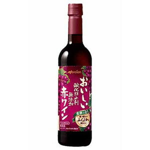 ■ワイン名 おいしい酸化防止剤無添加赤ワイン ふくよか赤 720ml ペットボトル メルシャン ■商品番号 1900001001343 ■ワインについて 酸化防止剤を添加せずに丁寧に造った美味しいワインです。ワイン専用ぶどうを使用し醸造から瓶詰方法までメルシャンの経験と技術を注ぎ込みました。コクのあるふくよかな飲みやすい味わいです。ワインの品質を守る『ワインのためのペットボトル』入り！香り豊かでまろやか、食事にもピッタリです！メルシャンの醸造家が、世界中から日本人の味覚に合う確かなワイン原料を選択・開発。最新の技術と施設を有するメルシャン藤沢工場で『日本のワイン文化に広がりをもたらしたい』という思想のもと、リーズナブルで安心して楽しめる、おいしいワインを造り続けたお気軽にお楽しみいただけるワインです。 ■ワインのタイプ 赤ワイン ■ワインのテイスト ミディアムボディ/中口 ■生産者 メルシャン ■ブドウ収穫年 NV ■生産地 日本 ■内容量 720ml