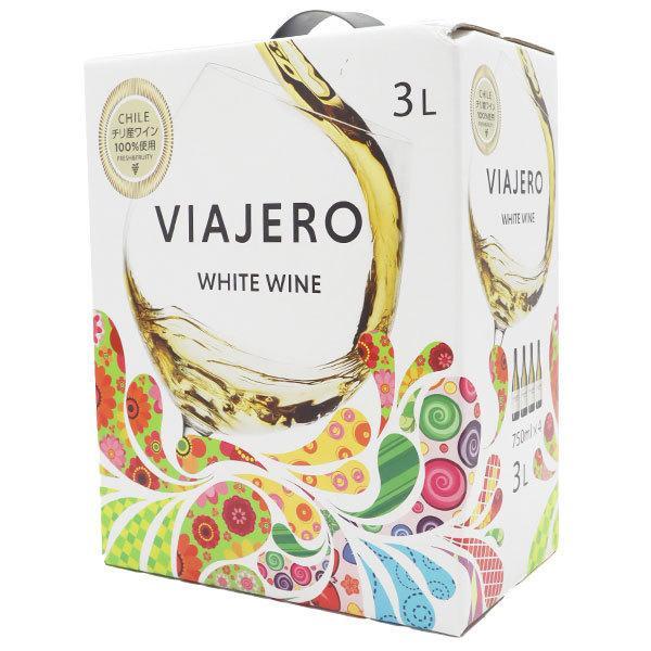 ヴィアヘロ ホワイトワイン 白 3L (3,000ml) バッグ イン ボックス (チリ産白ブドウ使用) (トンプソン種、シャルドネ種、ソーヴィニヨン ブラン種、ペドロヒメネス種他) 辛口 ビッグサイズVIAJERO WHITE BIB 12.5%