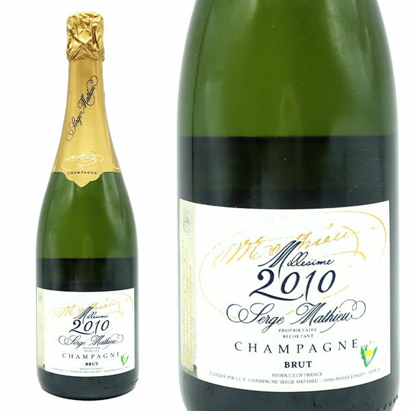 シャンパン セルジュ・マチュー ブラン・ド・ノワール ミレジム 2010 R.M(生産者元詰) 750ml （フランス シャンパーニュ 白 箱なし）Serge Mathieu Champagne Brut Cuvee Millesime 2010 Blanc de Noirs (Pinot Noir 100%)