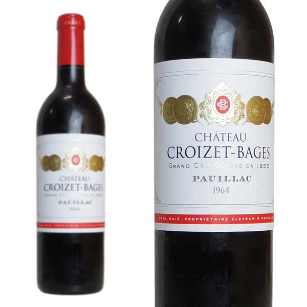 シャトー クロワゼ バージュ 1964 AOCポイヤック メドック グラン クリュ クラッセ 公式格付第五級 赤ワイン ワイン 辛口 フルボディ 750mlChateau Croizet Bages [1964] AOC Pauillac Grand Cru Classe du Medoc en 1855