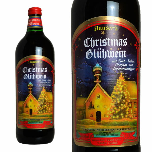 楽天愛あるしんちゃんショップホットワイン ハウザーズ グリューワイン クリスマスラベル 大型ボトル 赤ワイン 甘口 ミディアムボディ 1000ml （ハウザーズ グリューワイン） ホット ワインHauser's Gluhwein （Hot Wine） Christmas Label 1,000ml 9.9％