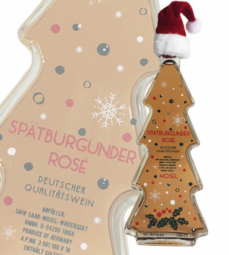 クリスマス ツリー型 ボトル モーゼル シュペートブルグンダー ロゼ Q.b.A[2018]年 かわいいクリスマス ツリー型ボトル入り やや甘口 ロゼ モーゼルラント社Mosel Rose Spatburgunder Q.b.A [2018] Christmas Tree Bottle
