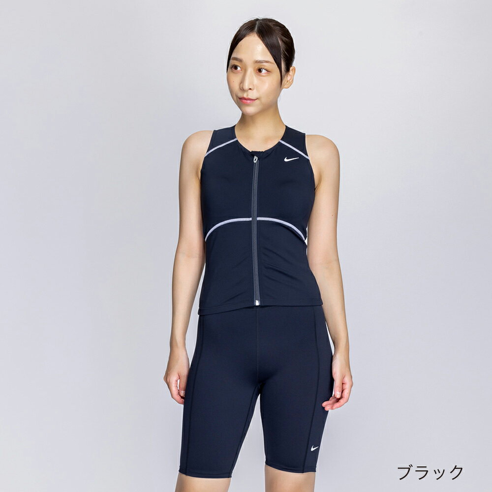 新規10％OFFクーポン有 【NIKE SWIM公式】ナイキ SU25 クロップドジップ付き袖なしセパレーツ 2993137　水泳 レディース水着 女性水着 スイミング セパレート 女性 ブランド 体型カバー フットマーク