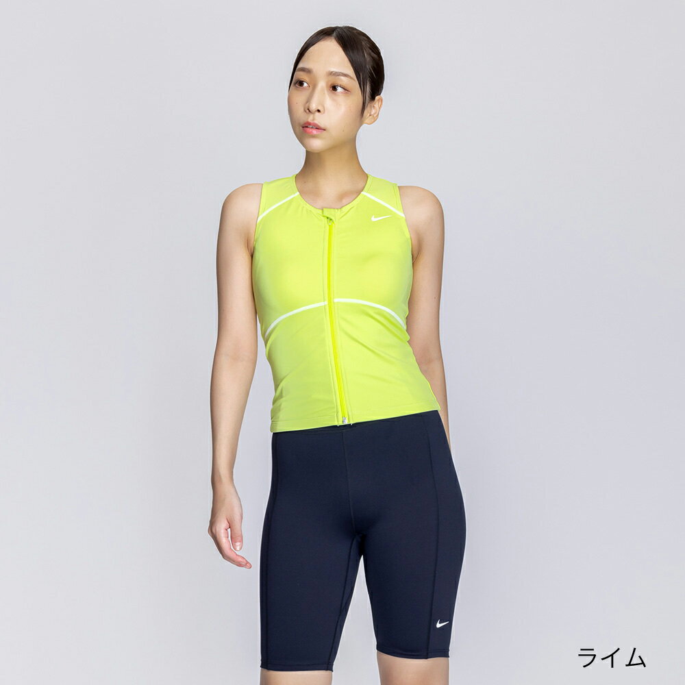 新規10％OFFクーポン有 【NIKE SWIM公式】ナイキ SU25 クロップドジップ付き袖なしセパレーツ 2993137　水泳 レディース水着 女性水着 スイミング セパレート 女性 ブランド 体型カバー フットマーク