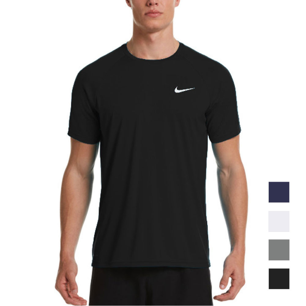 NIKE - 【NIKE SWIM公式】 NIKE SWIM ナイキ SS25 メンズ 男性 ラッシュガード 水着 エッセンシャル ショートスリーブ ハイドロガード NESSA586 フィットネス 男性 メンズ UPF40+ M L XL スイミング UV フットマーク