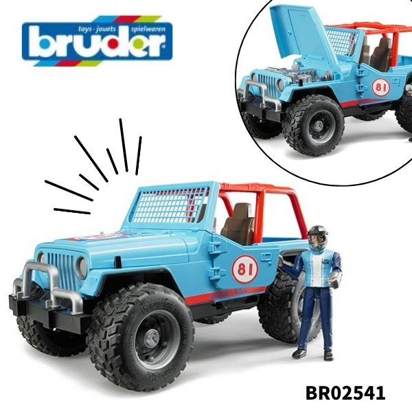 【ブルーダー】bruder Jeep クロスカントリーレーサー フィギュア付き BLUE ブルー 休日に乗るくるま 車 ミニカー 男の子 誕生日 プレゼント BR02541 ドイツ製 人気 おすすめ オススメ プレゼント こども 子ども 子供 キッズ 知育玩具 ポイント ミニカー 送料ラッピング無料