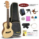 ウクレレ 23インチ コンサート 13点 セット 初心者 U23SA-NA ナチュラル (チューナー ピック ストラップ ウクレレ弦 ケース スタンド コード表...