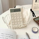 【新品セール!今だけ1550円】電卓 12桁 白 コンパクト サイズ 軽量 おしゃれ 使いやすい ホワイト ブラック 計算機 機械式 かわいい 四角ボタン 可愛い電卓 LCDディスプレイ 滑り止め オシャレ文房具 持ち運び 便利 簿記 オフィス 可愛い文房具 家庭 学校用 事務用品