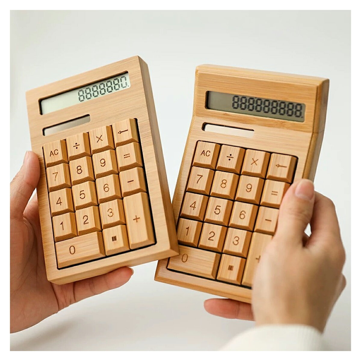 電卓 12桁 おしゃれ ソーラー カフェ プレゼント 竹製 バンブー 電卓 木製 12桁 事務用品 開業祝い ギフト LCDディスプレイ 滑り止め オシャレ文房具 持ち運び 便利 簿記 オフィス 可愛い文房具 家庭 学校用 事務用品 使いやすい 計算機 自然素材 省エネ 【レビュー特典あり】手になじむ竹のやさしい質感、計算が楽しくなる電卓 5
