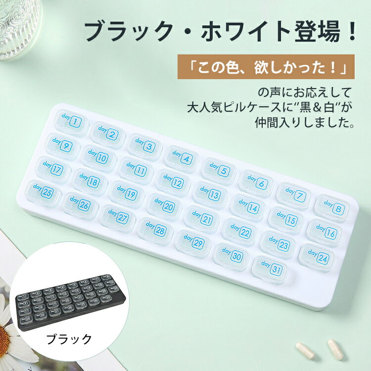 ＼楽天1位／ 薬ケース 1ヶ月分 ピルケース サプリケース 1ヶ月 一ヶ月 一か月 31日用 薬 保管 管理 クリアケース 収納 携帯 持ち運び 携帯用 カレンダー ブルー 日にち入り 送料無料 2