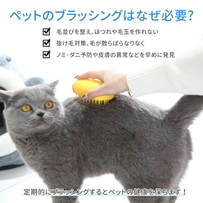 猫 ブラシ 猫ブラシ 猫用ブラシ スチームブラシ ペットブラシ 噴霧 マッサージブラシ 犬 抜け毛取り 多機能 静電気防止 換毛期 短毛 長毛 - Image 2