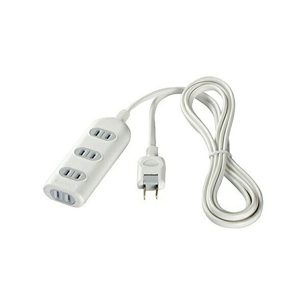 バッファロー iBUFFALO-2ピン式電源 タップ 4個口 シャッター付 1m ホワイト BSTAPSH2410WH 高品質