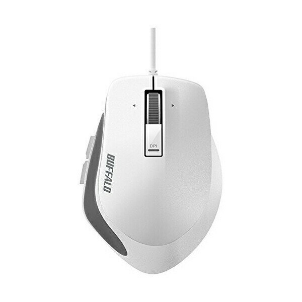 バッファロー 有線 BlueLED プレミアムフィットマウス Mサイズ ホワイト BSMBU500MWH 高品質