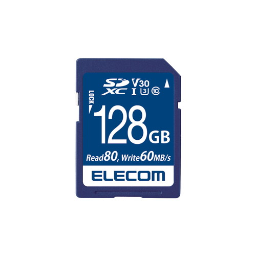 【正規代理店】 エレコム MF-FS128GU13V3R SDカード データ復旧サービス付き SDXCカード (UHS-I U3 V30) 128GB