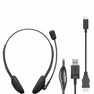 【 送料0円 】 エレコム 有線ヘッドセット Type-C変換付き 両耳 オーバーヘッドセット マイクアーム付き オーバーヘッド型 USB-A USB Type-C変換ケーブル付属 両耳 タイプC ブラック Windows11 対応 HS-HP22UCBKセール
