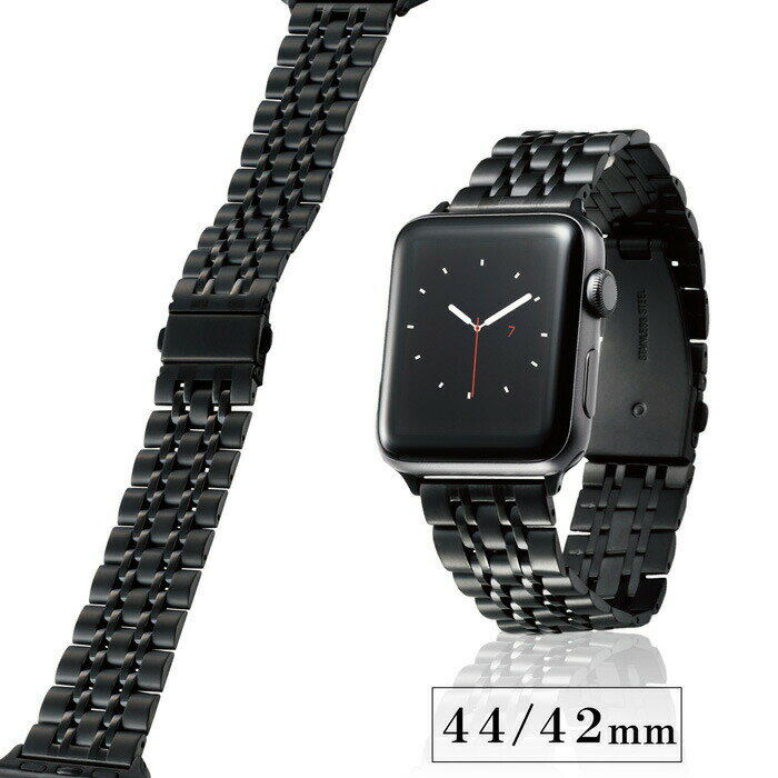 【正規代理店】 エレコム AW-44BDSS7BK Apple Watch 44mm 42mm 用 ラグジュアリーステンレスバンド ステンレス 7連 交換ベルト 替え バンド ベルト ブラック ELECOM アップル アクセサリー 携帯電話 家電 スマートフォン モデル番号 ステンレスバンド メンズ 高品質