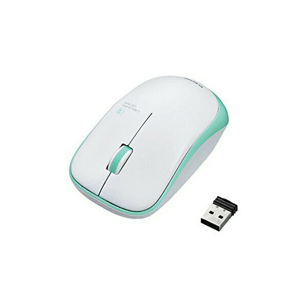 【正規代理店】 エレコム M-IR07DRGN 無線マウス ワイヤレスマウス 省電力 IR LED 無線 3ボタン ワイヤレス マウス Mサイズ ホワイト グリーン Windows11 対応