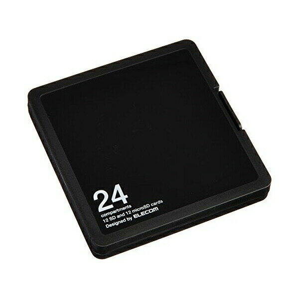 【正規代理店】 エレコム CMC-SDCPP24BK メモリカードケース SD ケース プラスチック 12枚 + microSD12枚収納 ブラック SD / microSDカードケース ( プラスチックタイプ )