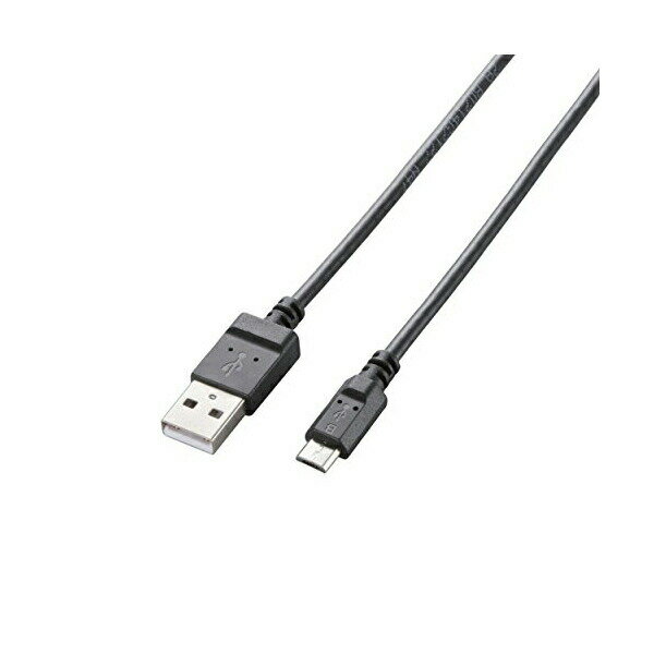 microUSBケーブル 2A出力 スリム 通信・充電 1.2m ブラック[▲][EL]