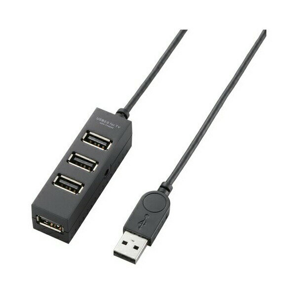 Ź 쥳 U2H-TV003SBK USB2.0 ϥ 4ݡ ACץ  / Хξб ֥å USBϥ TV եѥ 1m