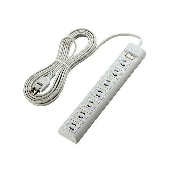 【正規代理店】 エレコム T-Y3A-2750WH 電源タップ 5m コンセント 延長コード タップ コンセントタップ 抜け止めマグネット 2P 7個口 ホワイト ELECOM 配線 マグネット スイッチ付 安全 マグネット付 一括スイッチ 業務用 スイングプラグ 抜け止め 高品質