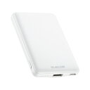 【正規代理店】 エレコム DE-C37-5000WH モバイルバッテリー 5000mAh 12W 入力(Type-C×1) 出力(Type-C×1、USB-A×1) PSE認証 おまかせ充電対応 コンパクト 薄型 軽量 ホワイト