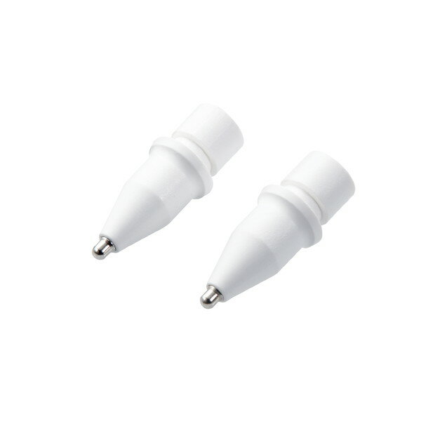 【正規代理店】 エレコム P-TIPAP02 Apple Pencil 第2世代 第1世代 用 交換ペン先 2個入 太さ約1mm 極細 金属製 シャーペンのような描き心地 アップルペンシル iPad 用 ペン先 ホワイト