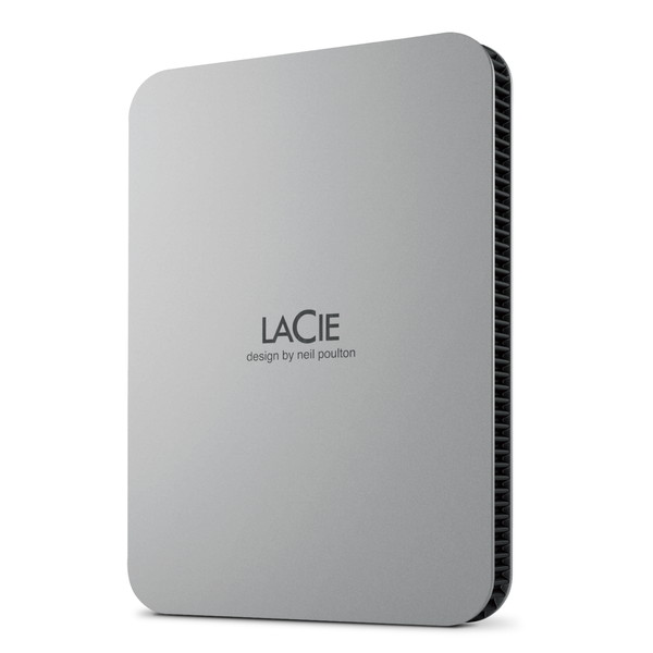 【正規代理店】 エレコム STLP2000400 LaCie 外付け HDD 2TB ポータブル Mobile Drive USB3.2 USB Type-C×1 3年保証 Toolkit付属 【 Windows Mac iPad 】対応 ムーン・シルバー