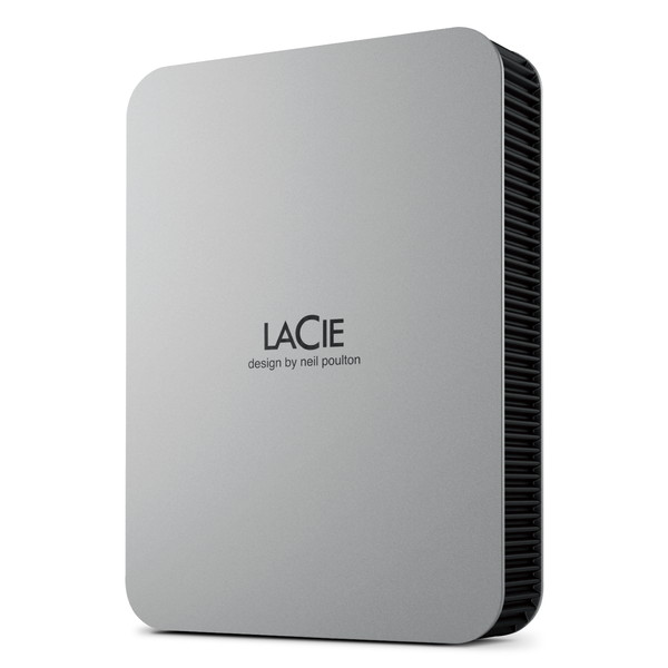 【正規代理店】 エレコム STLP5000400 LaCie 外付け HDD 5TB ポータブル Mobile Drive USB3.2 USB Type-C×1 3年保証 Toolkit付属 【 Windows Mac iPad 】対応 ムーン・シルバー