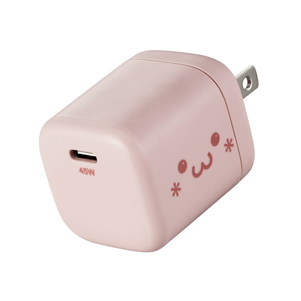 【正規代理店】 エレコム EC-AC13APF AC充電器 USB Power Delivery 45W USB-C1ポート ピンクフェイス 1年保証 高品質