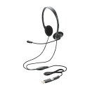 【正規代理店】 エレコム HS-HP13SCBK ヘッドホン ヘッドセット 単一指向性 マイク付き 有線 USB 接続 ステレオ オーバーヘッド 折りたたみ式 スリム 【Type-C/USB-A搭載PC対応】 ブラック 1年保証 高品質