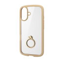【正規代理店】 エレコム PM-A24ATSLFCRBE iPhone 16 ケース ハイブリッド 衝撃吸収 軽量 薄型 カメラレンズ保護設計 ストラップホール付 リング付 スタンド機能付 硬度5H TOUGH SLIM LITE カフェオレ ELECOM 高品質